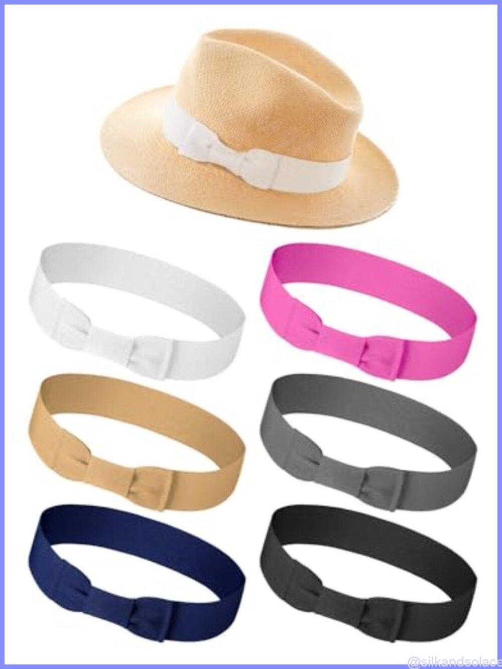 6 Pcs Bowknot Hat Band for Women Cowboy Panama Fedora